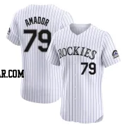 Adael Amador Men's Colorado Rockies White Elite Home Jersey