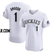 Adael Amador Men's Colorado Rockies White Elite Home Jersey