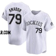 Adael Amador Men's Colorado Rockies White Limited Home Jersey