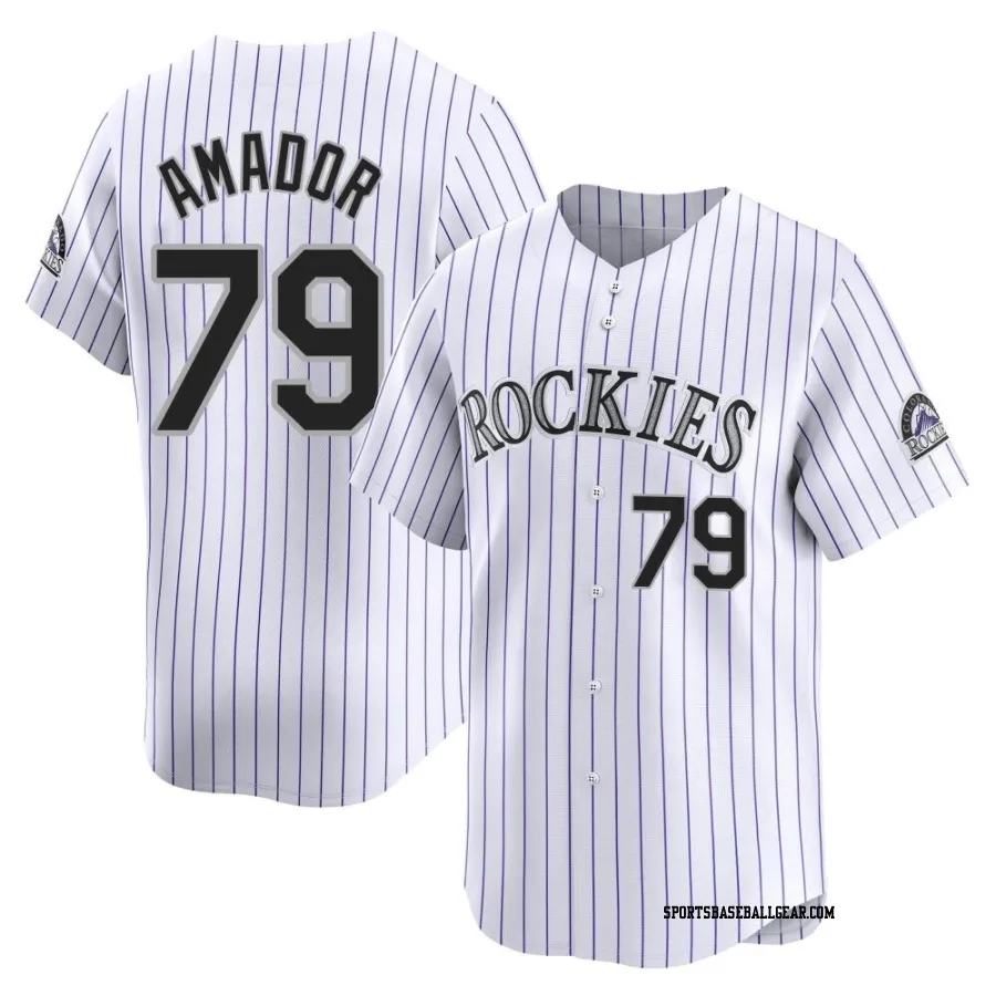 Adael Amador Men's Colorado Rockies White Limited Home Jersey