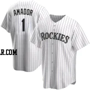 Adael Amador Men's Colorado Rockies White Replica Home Jersey