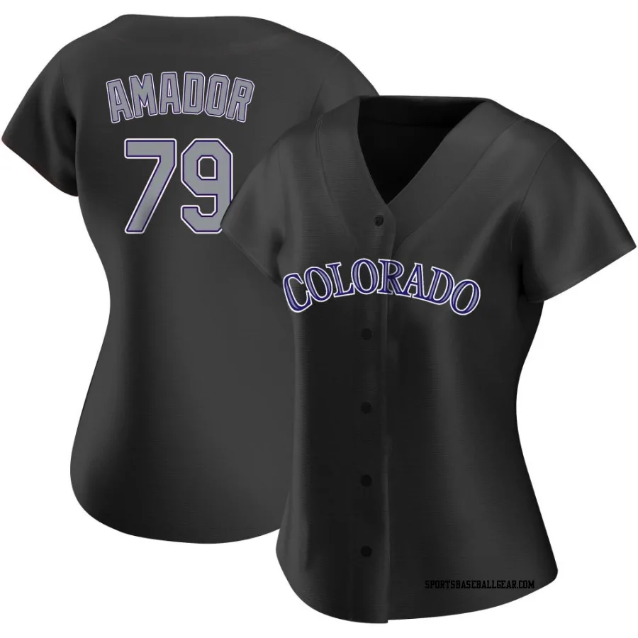 Adael Amador Women's Colorado Rockies Black Authentic Alternate Jersey