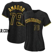 Adael Amador Women's Colorado Rockies Black Authentic Snake Skin City Jersey