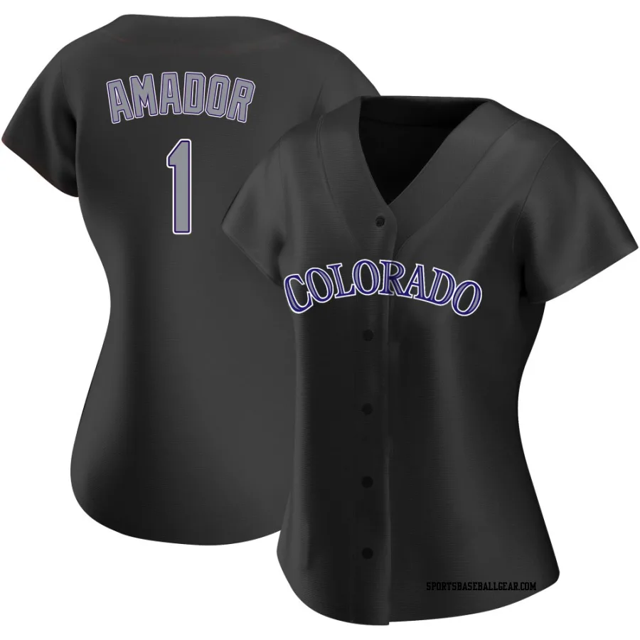 Adael Amador Women's Colorado Rockies Black Replica Alternate Jersey