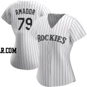 Adael Amador Women's Colorado Rockies White Authentic Home Jersey