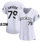 Adael Amador Women's Colorado Rockies White Limited Home Jersey