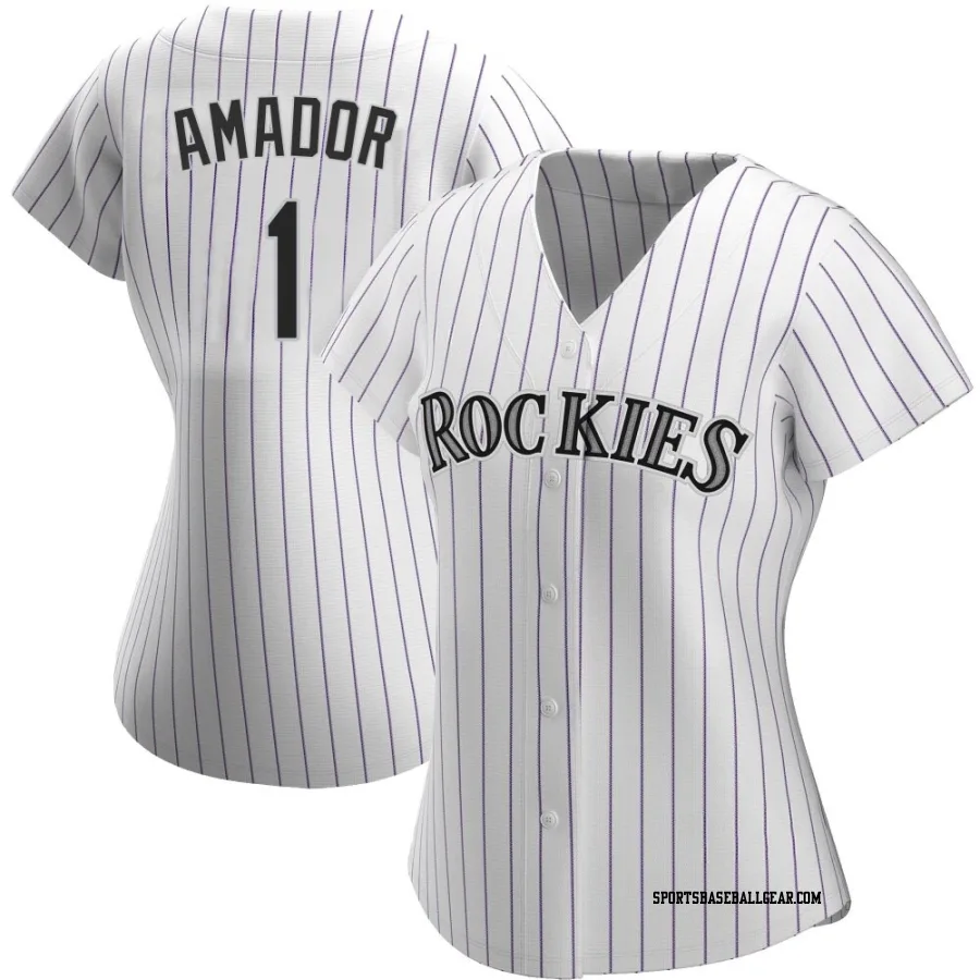 Adael Amador Women's Colorado Rockies White Replica Home Jersey