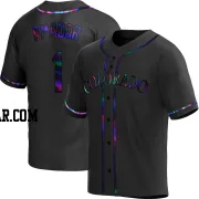 Adael Amador Youth Colorado Rockies Black Holographic Replica Alternate Jersey