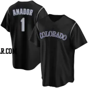 Adael Amador Youth Colorado Rockies Black Replica Alternate Jersey