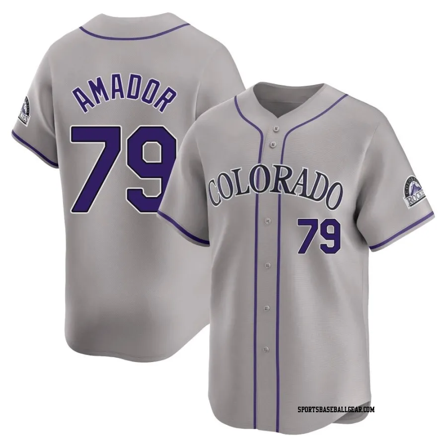 Adael Amador Youth Colorado Rockies Gray Limited Road Jersey