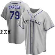 Adael Amador Youth Colorado Rockies Gray Replica Road Jersey