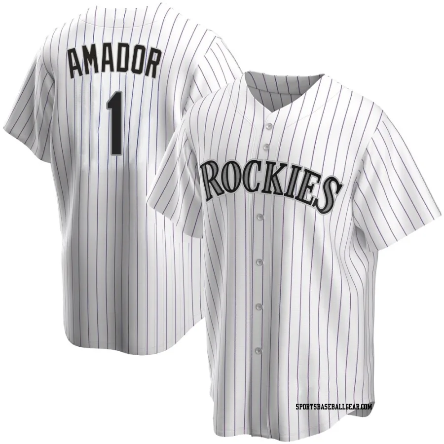 Adael Amador Youth Colorado Rockies White Replica Home Jersey