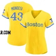 Adalberto Mondesi Women's Boston Red Sox Gold/Light Authentic Blue 2021 City Connect Player Jersey