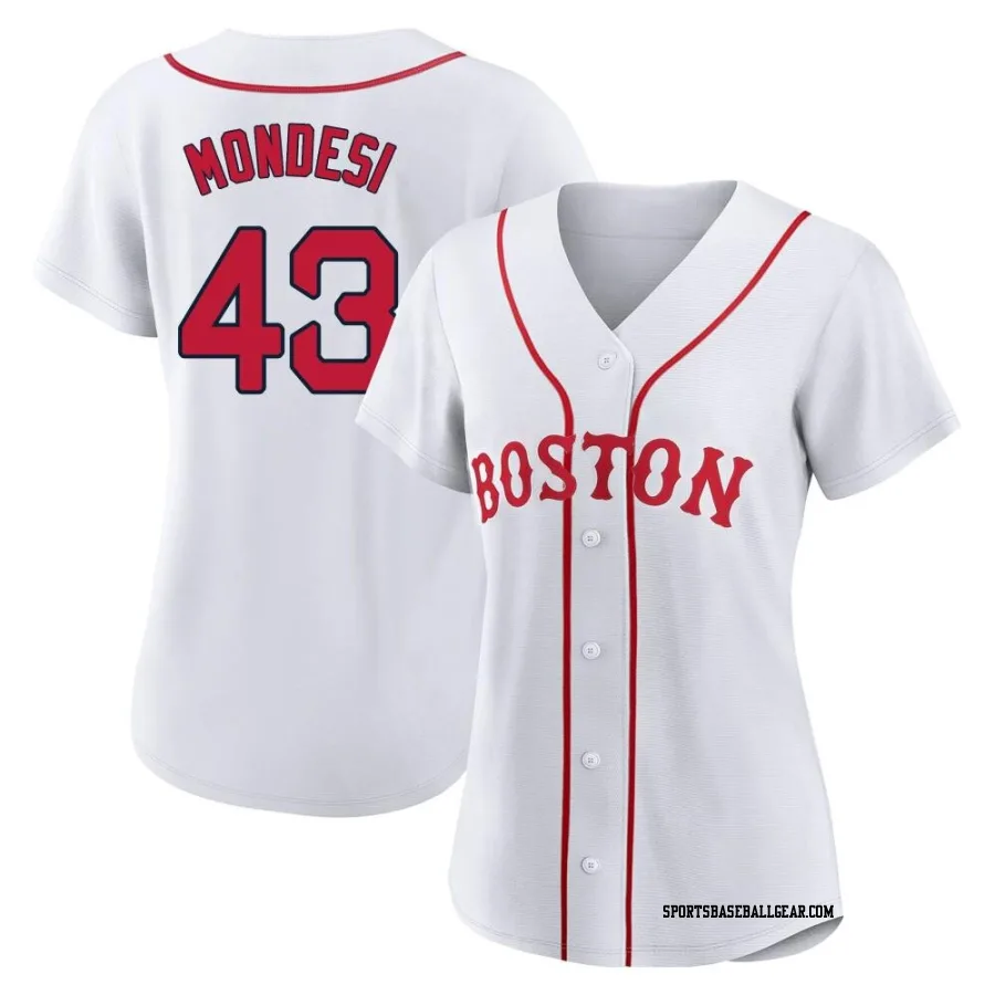 Adalberto Mondesi Women's Boston Red Sox White Authentic 2021 Patriots' Day Jersey