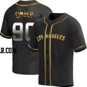 Adam Cimber Men's Los Angeles Angels Black Golden Replica Alternate Jersey