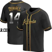 Adam Duvall Men's Atlanta Braves Black Golden Replica Alternate Jersey