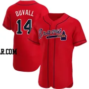 Adam Duvall Men's Atlanta Braves Red Authentic Alternate Jersey