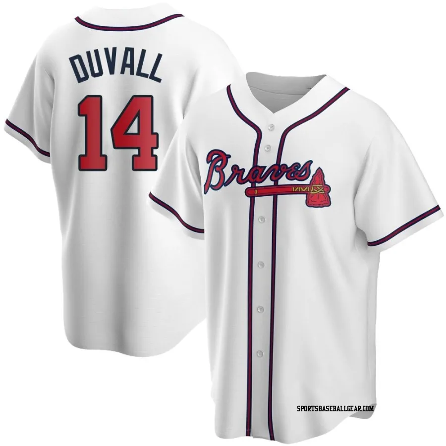 Adam Duvall Men's Atlanta Braves White Replica Home Jersey