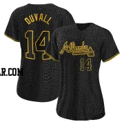 Adam Duvall Women's Atlanta Braves Black Authentic Snake Skin City Jersey