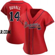 Adam Duvall Women's Atlanta Braves Red Authentic Alternate Jersey