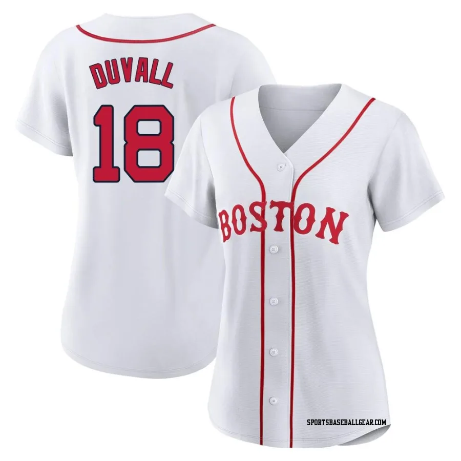 Adam Duvall Women's Boston Red Sox White Authentic 2021 Patriots' Day Jersey