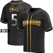 Adam Engel Men's San Diego Padres Black Golden Replica Alternate Jersey