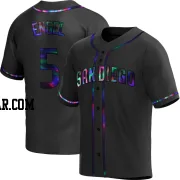 Adam Engel Men's San Diego Padres Black Holographic Replica Alternate Jersey