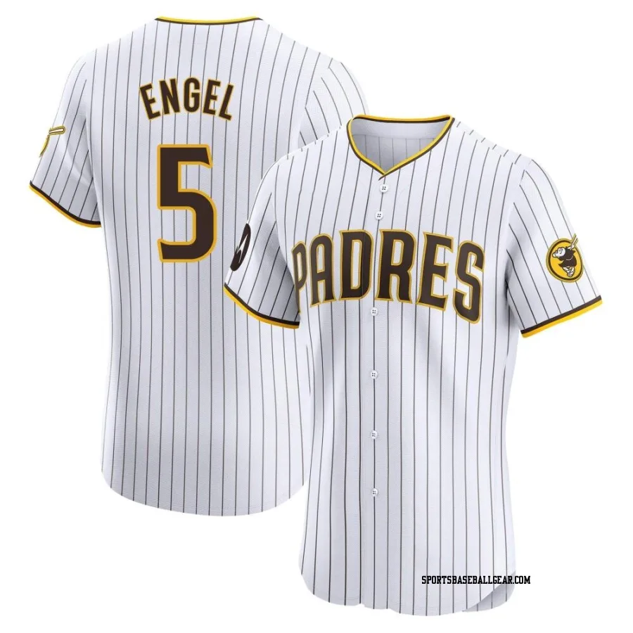 Adam Engel Men's San Diego Padres White Elite Home Patch Jersey