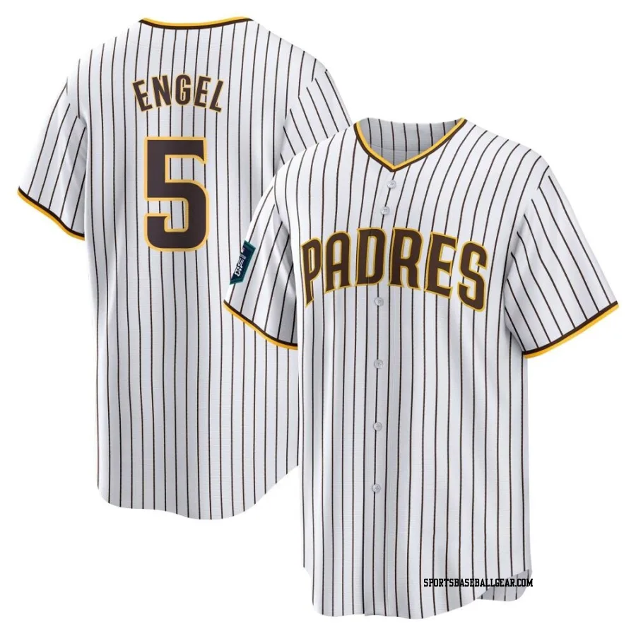 Adam Engel Men's San Diego Padres White Replica 2024 World Tour Seoul Series Home Jersey