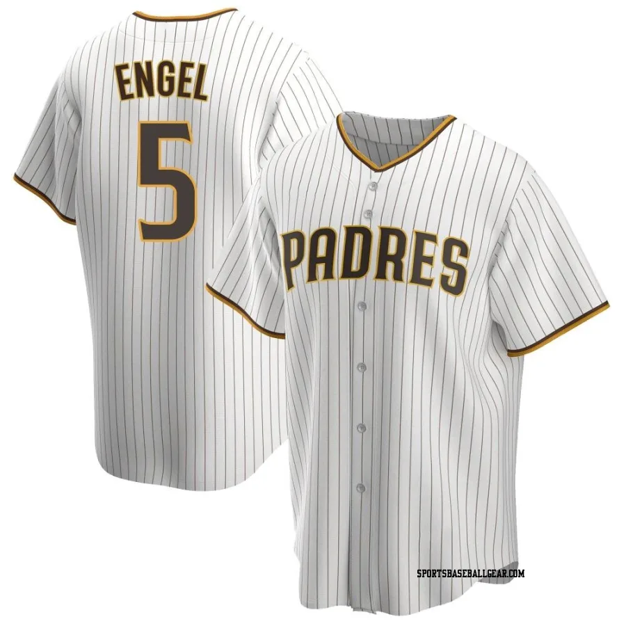 Adam Engel Men's San Diego Padres White/Brown Replica Home Jersey