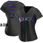 Adam Engel Women's San Diego Padres Black Holographic Replica Alternate Jersey