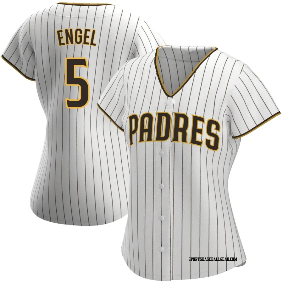 Adam Engel Women's San Diego Padres White/Brown Authentic Home Jersey