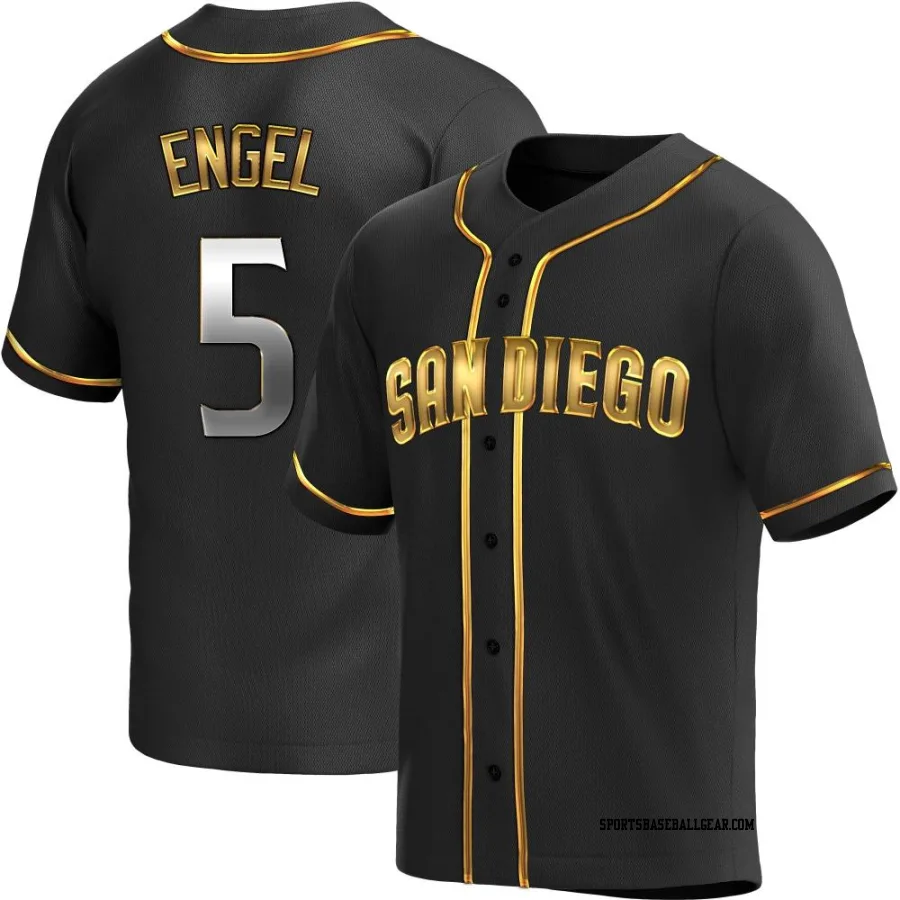 Adam Engel Youth San Diego Padres Black Golden Replica Alternate Jersey