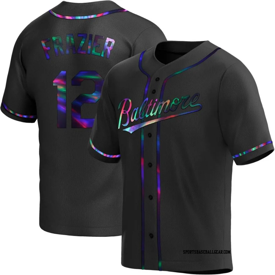 Adam Frazier Men's Baltimore Orioles Black Holographic Replica Alternate Jersey