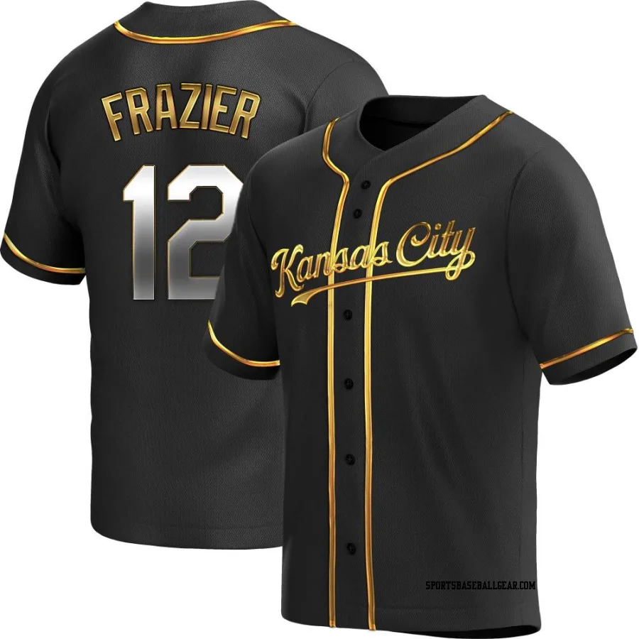 Adam Frazier Men's Kansas City Royals Black Golden Replica Alternate Jersey