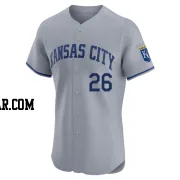 Adam Frazier Men's Kansas City Royals Gray Elite Road Jersey