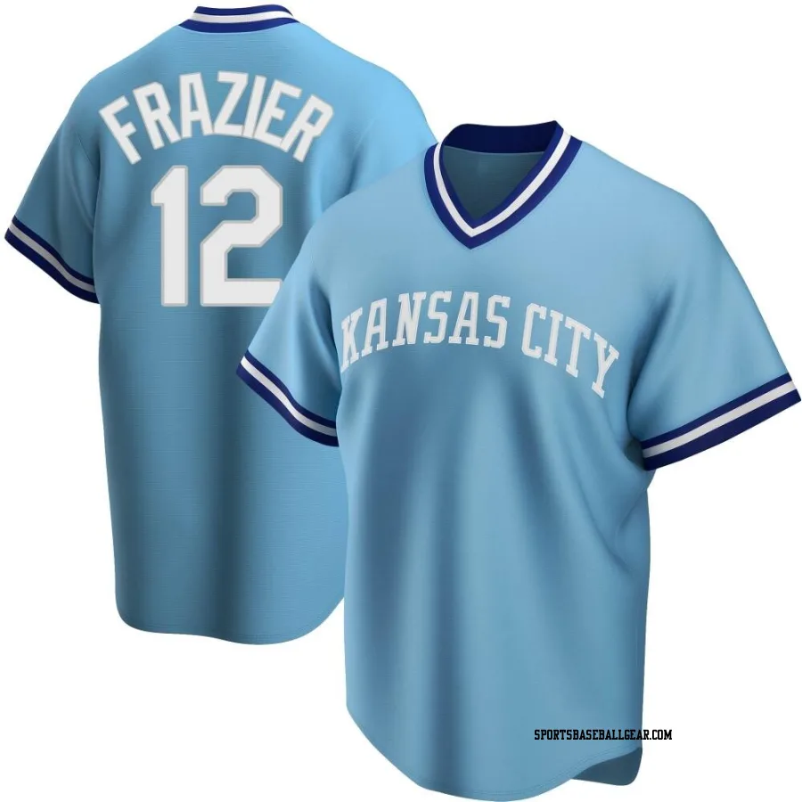 Adam Frazier Men's Kansas City Royals Light Blue Replica Road Cooperstown Collection Jersey