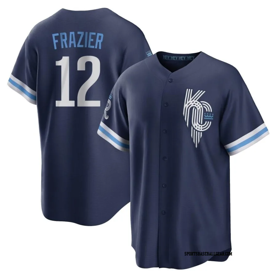 Adam Frazier Men's Kansas City Royals Navy Replica 2022 City Connect Jersey