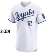 Adam Frazier Men's Kansas City Royals White Elite Home Jersey