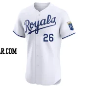 Adam Frazier Men's Kansas City Royals White Elite Home Jersey