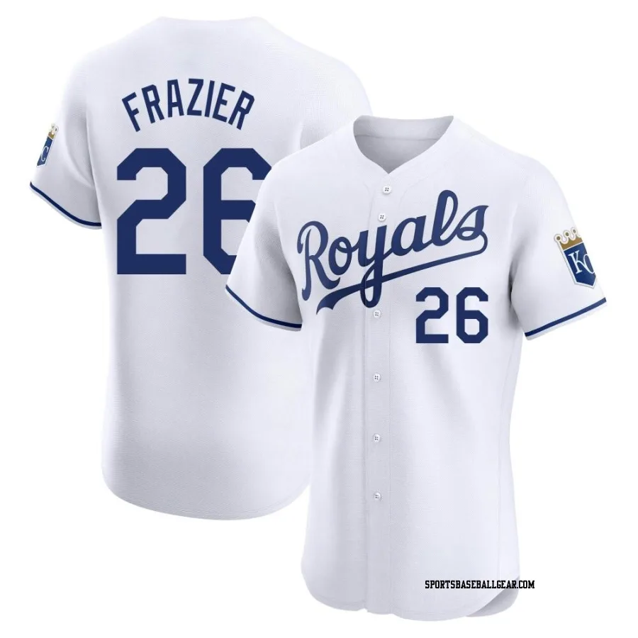 Adam Frazier Men's Kansas City Royals White Elite Home Jersey