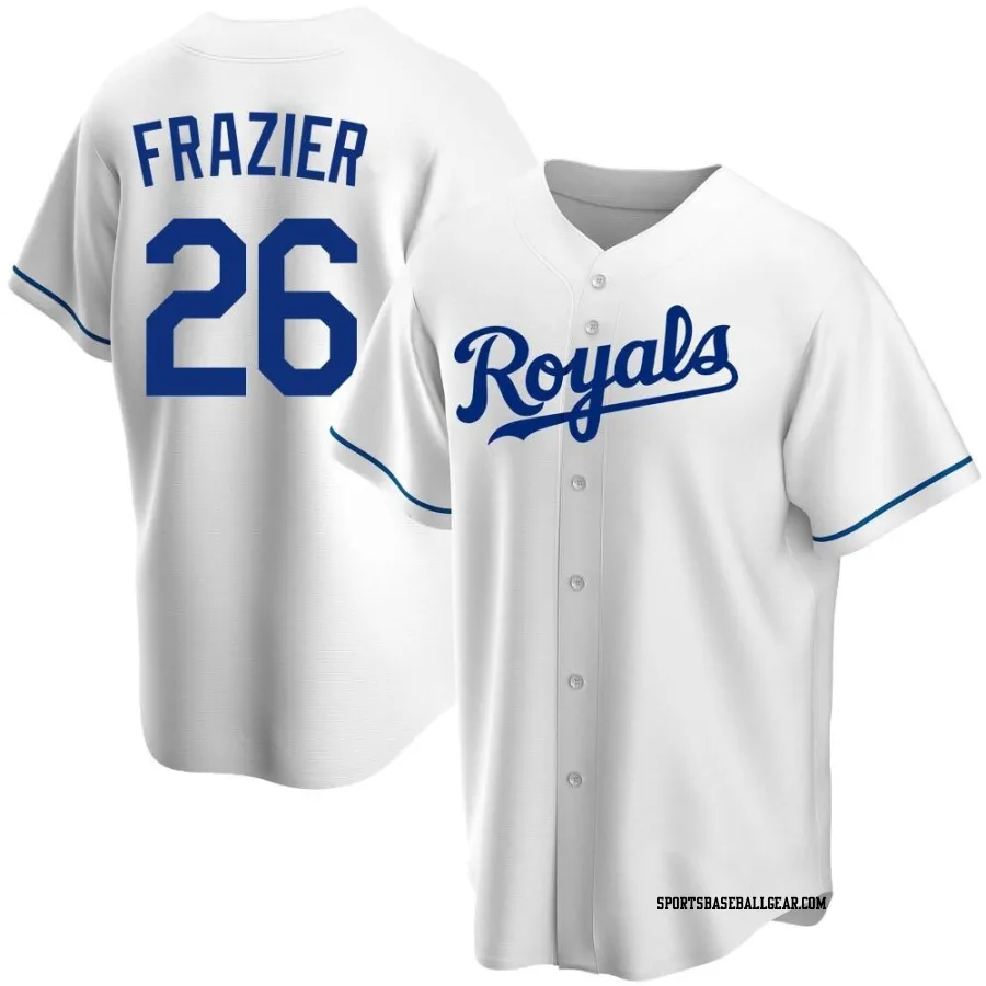 Adam Frazier Men's Kansas City Royals White Replica Home Jersey