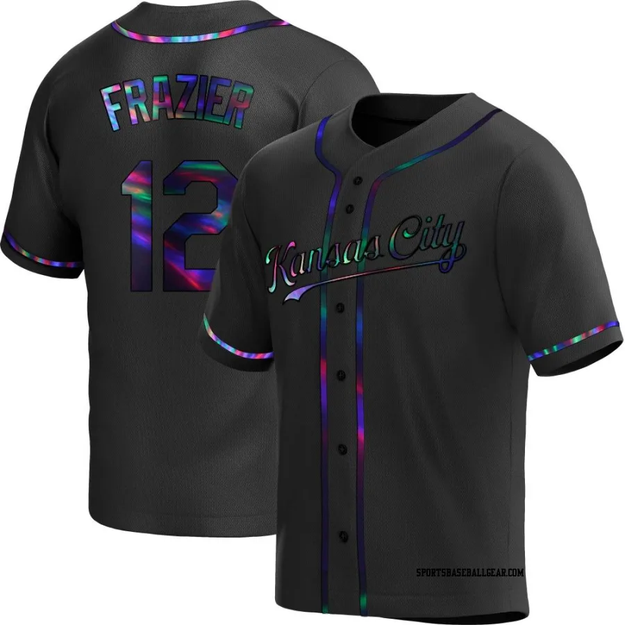 Adam Frazier Youth Kansas City Royals Black Holographic Replica Alternate Jersey