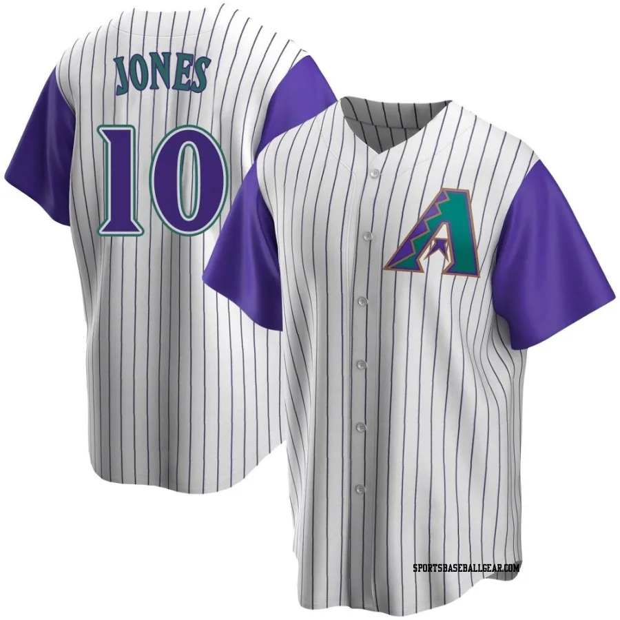 Adam Jones Men's Arizona Diamondbacks Cream/Purple Replica Alternate Cooperstown Collection Jersey