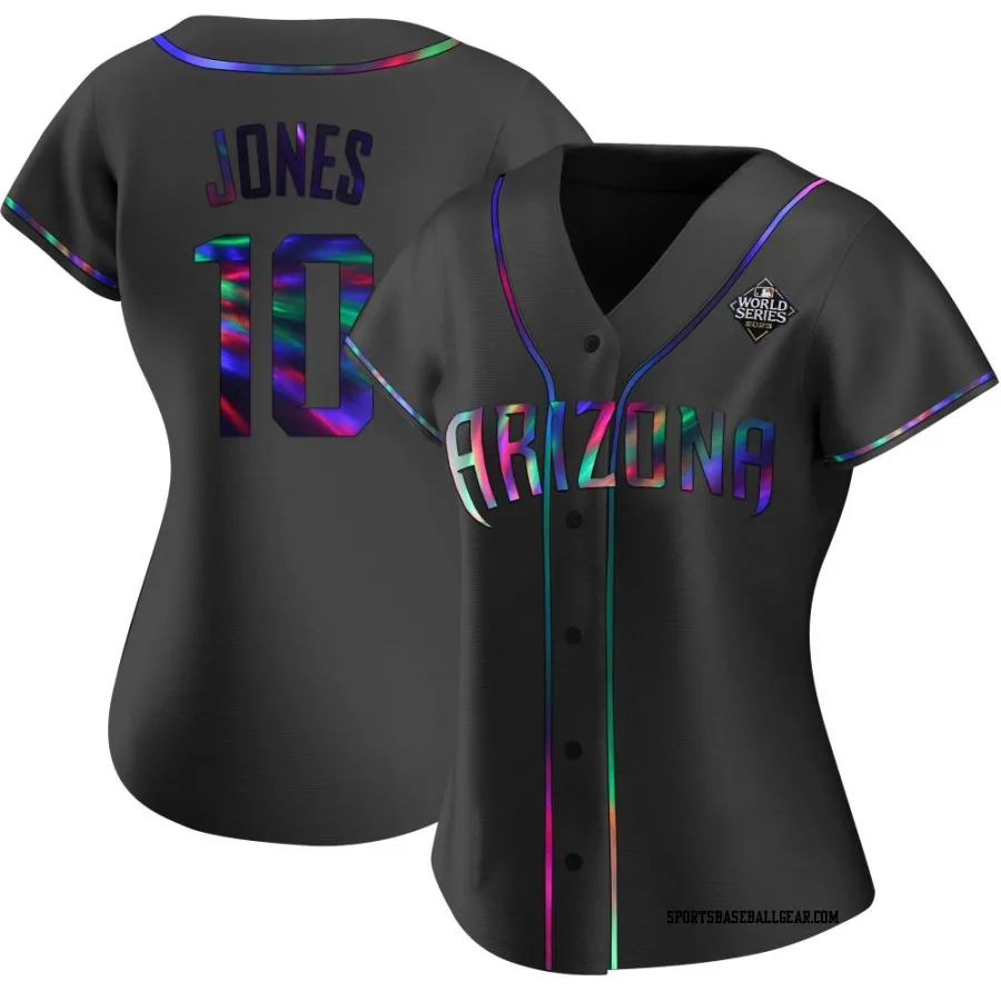 Adam Jones Women's Arizona Diamondbacks Black Holographic Replica Alternate 2023 World Series Jersey