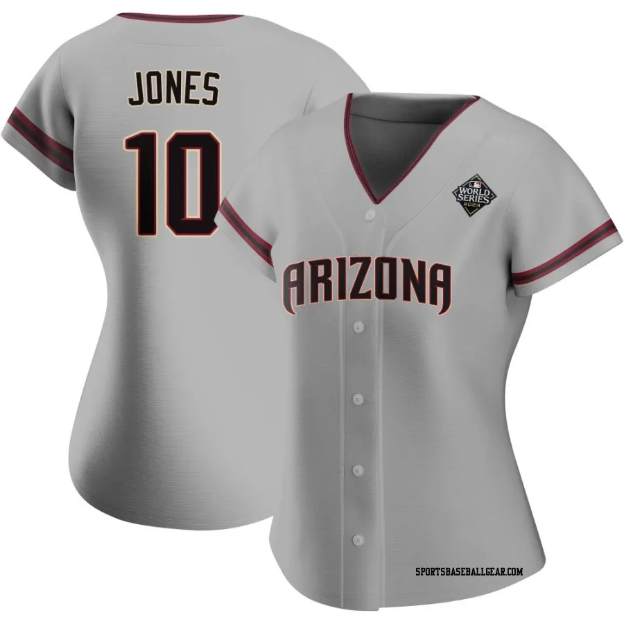 Adam Jones Women's Arizona Diamondbacks Gray Authentic Road 2023 World Series Jersey