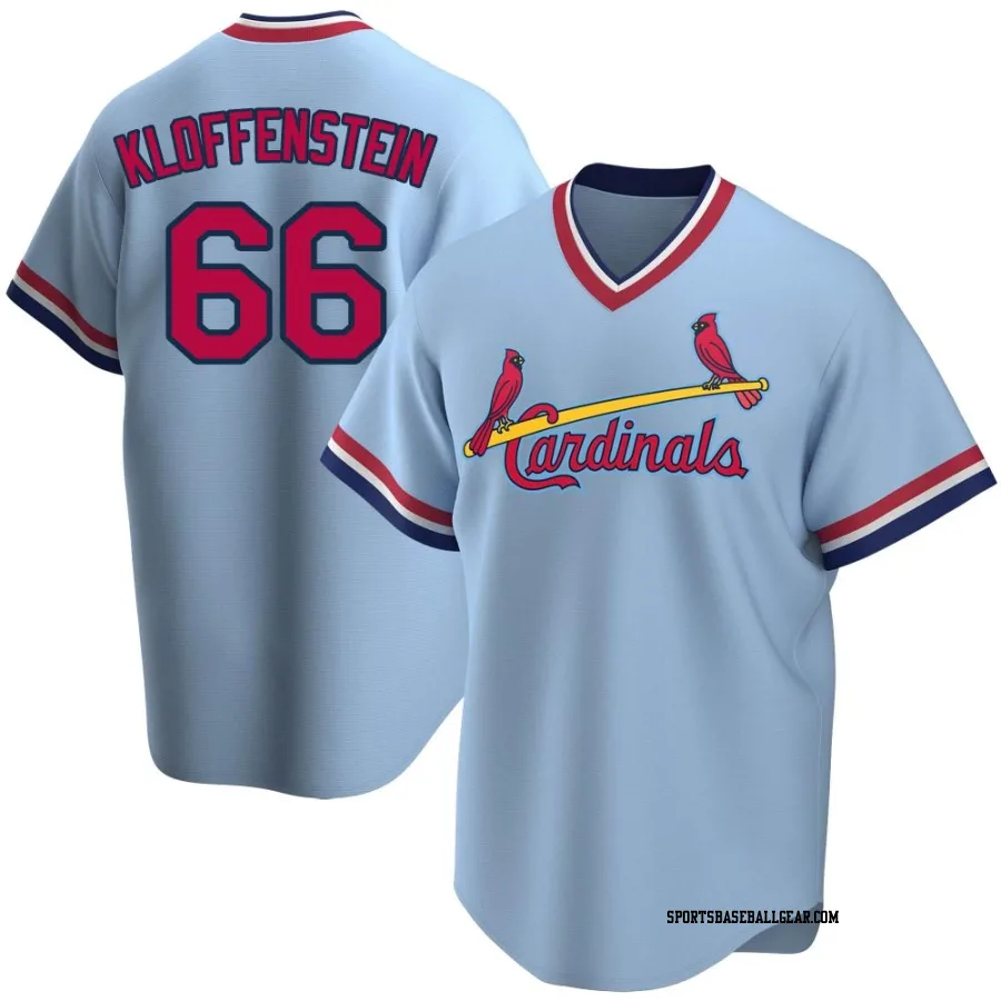 Adam Kloffenstein Men's St. Louis Cardinals Light Blue Replica Road Cooperstown Collection Jersey