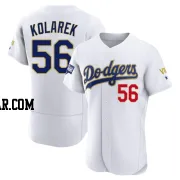 Adam Kolarek Men's Los Angeles Dodgers White/Gold Authentic 2021 Gold Program Player Jersey