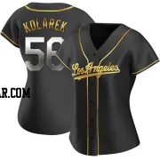 Adam Kolarek Women's Los Angeles Dodgers Black Golden Replica Alternate Jersey