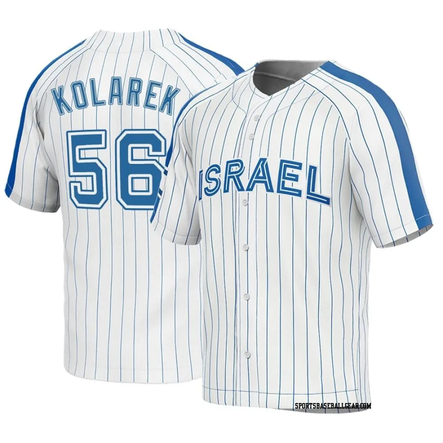 Adam Kolarek Youth Israel Baseball White Replica 2023 World Baseball Classic Jersey